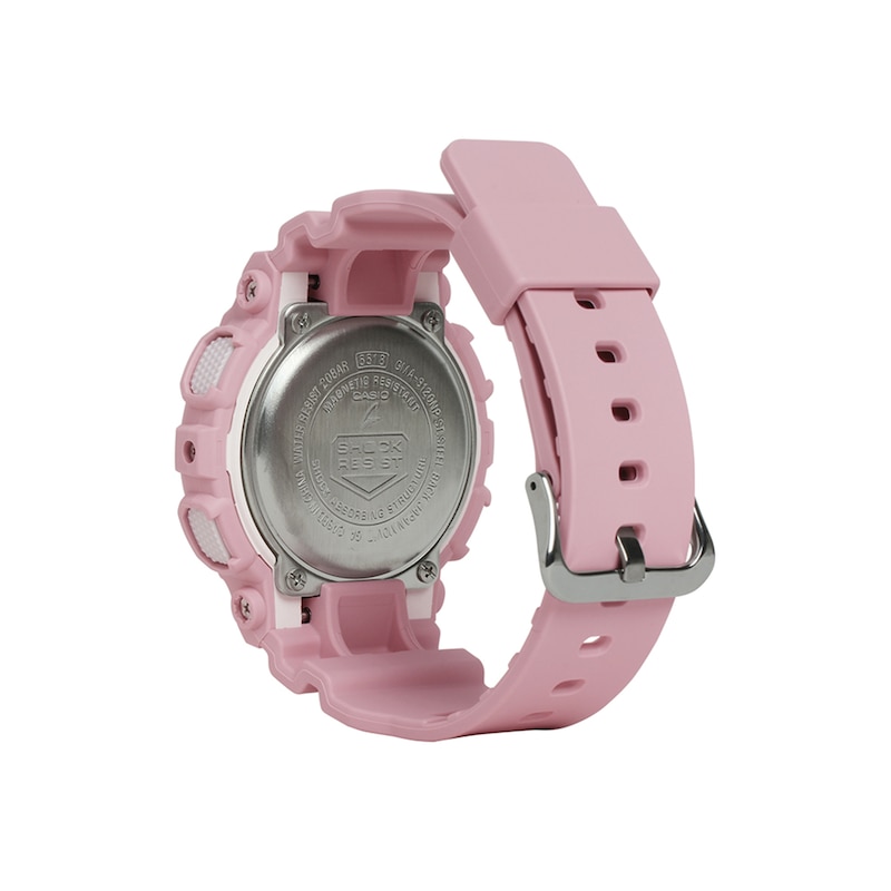 Main Image 3 of Ladies' Casio G-Shock S Series Pink Resin Strap Watch with Silver-Tone Dial (Model: GMAS120NP-4A)