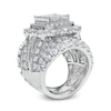 Thumbnail Image 2 of 7 CT. T.W. Quad Princess-Cut Diamond Cushion-Shaped Frame Vintage-Style Three Piece Bridal Set in 14K White Gold