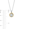 Thumbnail Image 3 of 7.0mm Aquamarine Solitaire Rope-Textured Frame and Drop Pendant in Sterling Silver and 10K Gold
