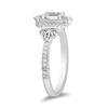 Thumbnail Image 1 of Enchanted Disney Cinderella 3/4 CT. T.W. Emerald-Cut Diamond Double Frame Carriage Engagement Ring in 14K White Gold