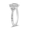 Thumbnail Image 1 of Enchanted Disney Cinderella 3/4 CT. T.W. Emerald-Cut Diamond Double Frame Carriage Engagement Ring in 14K White Gold