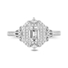 Thumbnail Image 3 of Enchanted Disney Cinderella 3/4 CT. T.W. Emerald-Cut Diamond Double Frame Carriage Engagement Ring in 14K White Gold