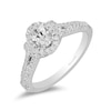 Thumbnail Image 1 of Enchanted Disney Mulan 1 CT. T.W. Oval Diamond Frame Split Shank Engagement Ring in 14K White Gold