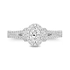 Thumbnail Image 4 of Enchanted Disney Mulan 1 CT. T.W. Oval Diamond Frame Split Shank Engagement Ring in 14K White Gold