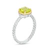 Thumbnail Image 3 of 7.0mm Peridot Solitaire Rope-Textured Frame and Shank Ring in Sterling Silver and 10K Gold