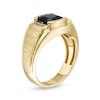 Thumbnail Image 3 of Men's 8.0mm Cushion-Cut Black Onyx and Diamond Accent Collar Multi-Finish Ribbed Shank Ring in 10K Gold