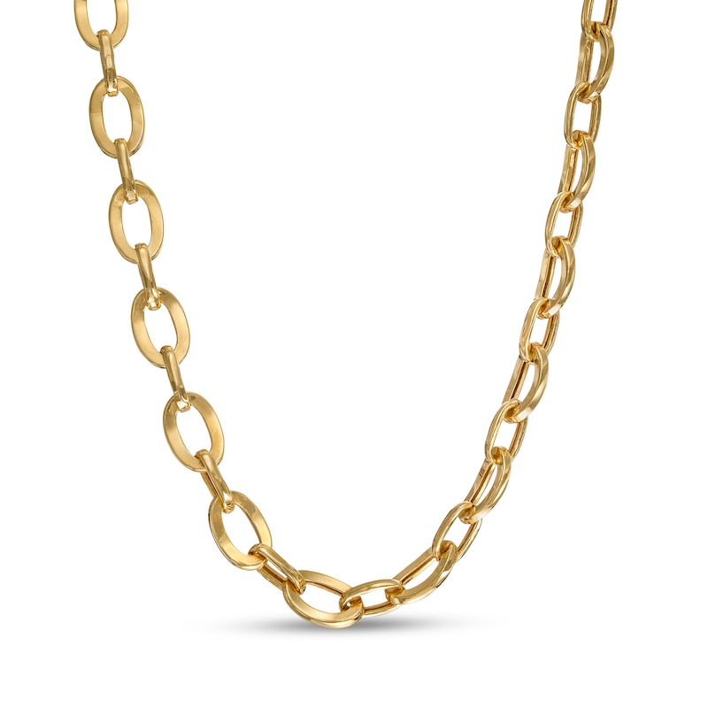 Main Image 1 of 6.0mm Oval Link Chain Necklace in Hollow 10K Gold - 16"