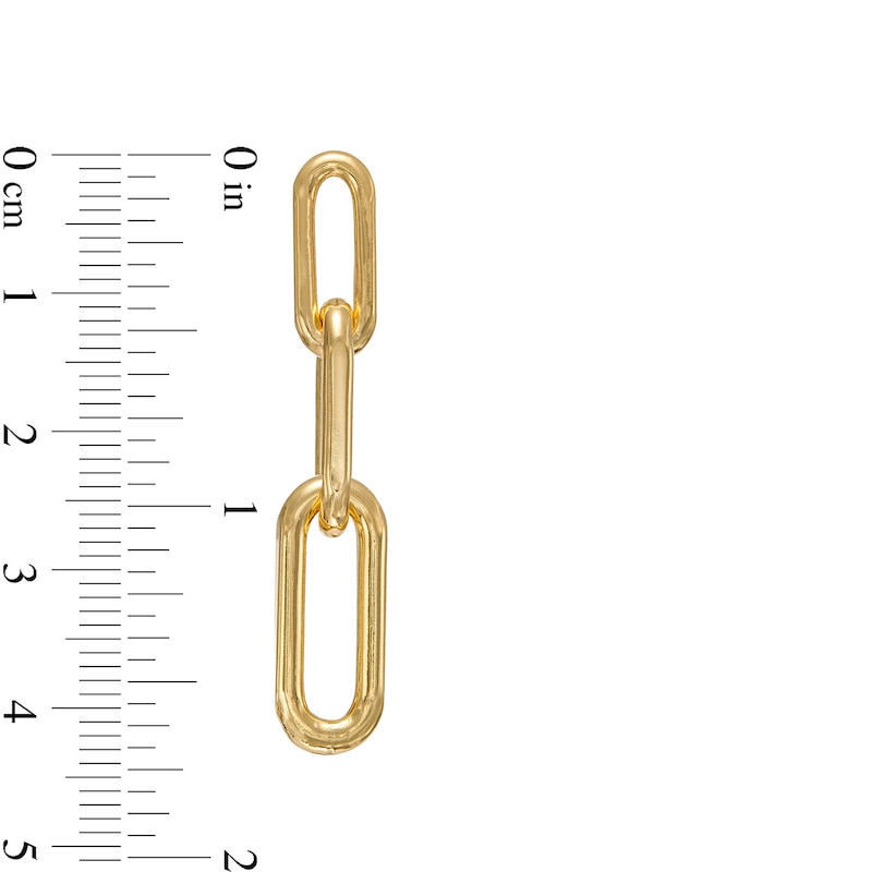 Main Image 2 of Paper Clip Link Triple Drop Earrings in 10K Gold