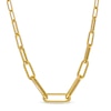 Thumbnail Image 1 of Graduated Paper Clip Link Necklace in 10K Gold - 16"