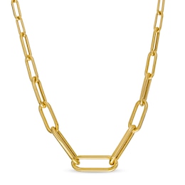 Graduated Paper Clip Link Necklace in 10K Gold - 16&quot;
