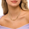 Thumbnail Image 2 of Graduated Paper Clip Link Necklace in 10K Gold - 16"