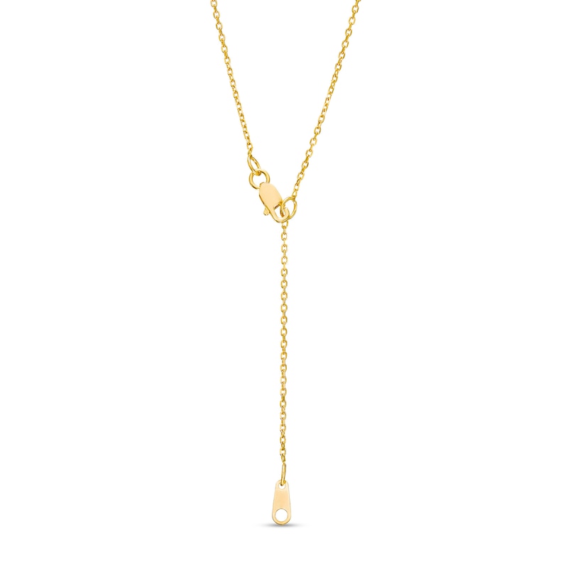 Main Image 3 of Pear-Shaped Emerald and 1/10 CT. T.W. Diamond Frame Twist Bail Pendant in 10K Gold