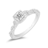 Thumbnail Image 0 of Enchanted Disney Ariel 3/4 CT. T.W. Diamond Cushion-Shaped Frame Twist Shank Engagement Ring in 14K White Gold
