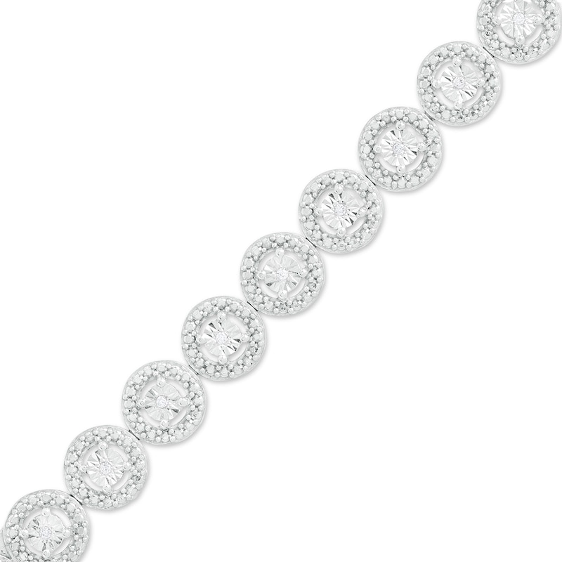 1/10 CT. T.W. Diamond Frame Line Bracelet in Sterling Silver – 7.25"