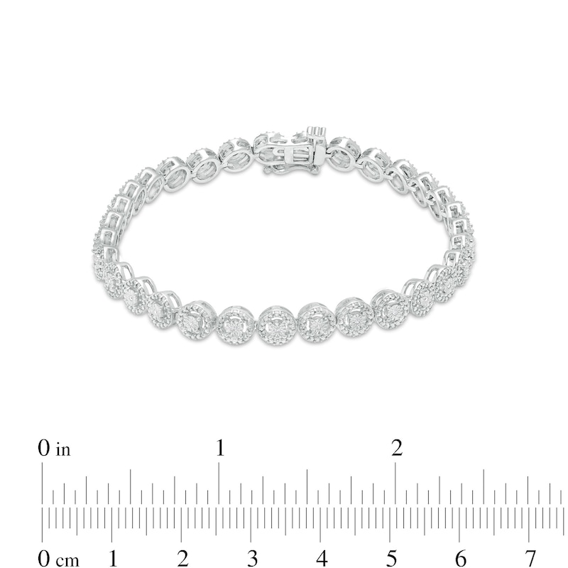 1/10 CT. T.W. Diamond Frame Line Bracelet in Sterling Silver – 7.25"