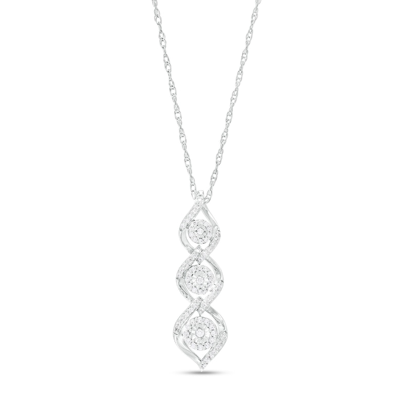 Main Image 1 of 1/4 CT. T.W. Diamond Twist Pendant in Sterling Silver