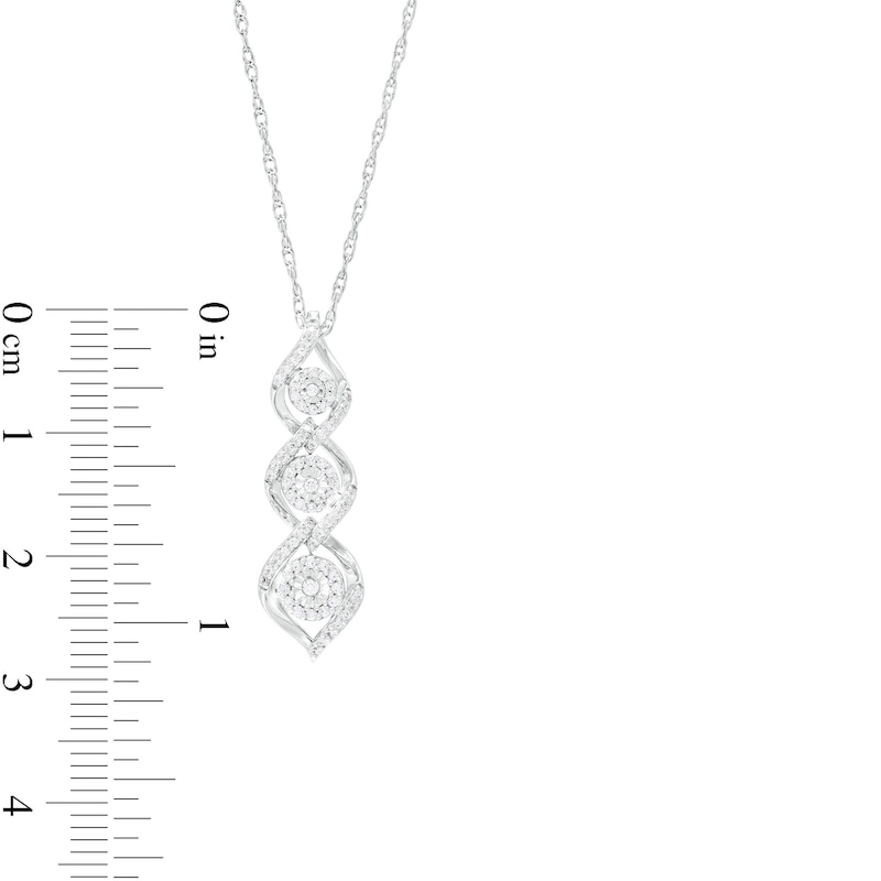 1/4 CT. T.W. Diamond Twist Pendant in Sterling Silver