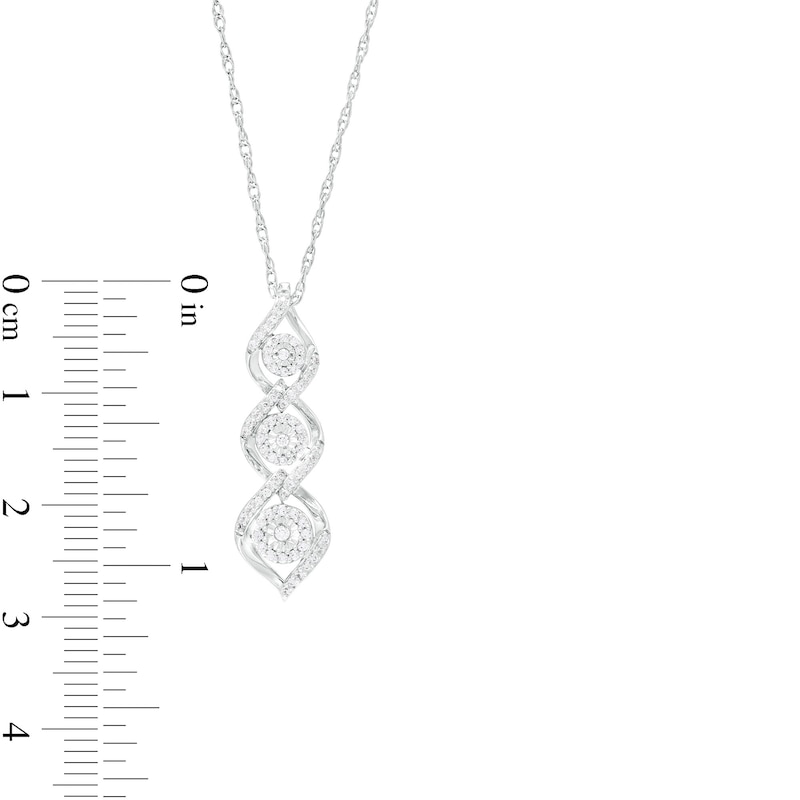 Main Image 2 of 1/4 CT. T.W. Diamond Twist Pendant in Sterling Silver