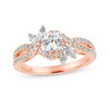 Thumbnail Image 0 of 1-1/8 CT. T.W. Marquise and Round Diamond Bypass Twist Shank Engagement Ring in 14K Rose Gold