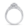 Thumbnail Image 3 of 1/2 CT. T.W. Diamond Frame Split Shank Bridal Set in 10K White Gold