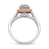 Thumbnail Image 3 of 3/4 CT. T.W. Diamond Triple Cushion-Shaped Frame Engagement Ring in 14K Two-Tone Gold