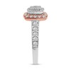 Thumbnail Image 4 of 3/4 CT. T.W. Diamond Triple Cushion-Shaped Frame Engagement Ring in 14K Two-Tone Gold