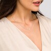 Thumbnail Image 2 of 5.0mm Button Freshwater Cultured Pearl and White Lab-Created Sapphire Chevron Necklace in Sterling Silver