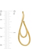 Thumbnail Image 2 of 25.0mm Multi-Finish Swirling Double Oval Hoop Earrings in 10K Gold