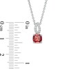 Thumbnail Image 3 of Cushion-Cut Garnet and White Lab-Created Sapphire Open Flame-Top Pendant and Stud Earrings Set in Sterling Silver
