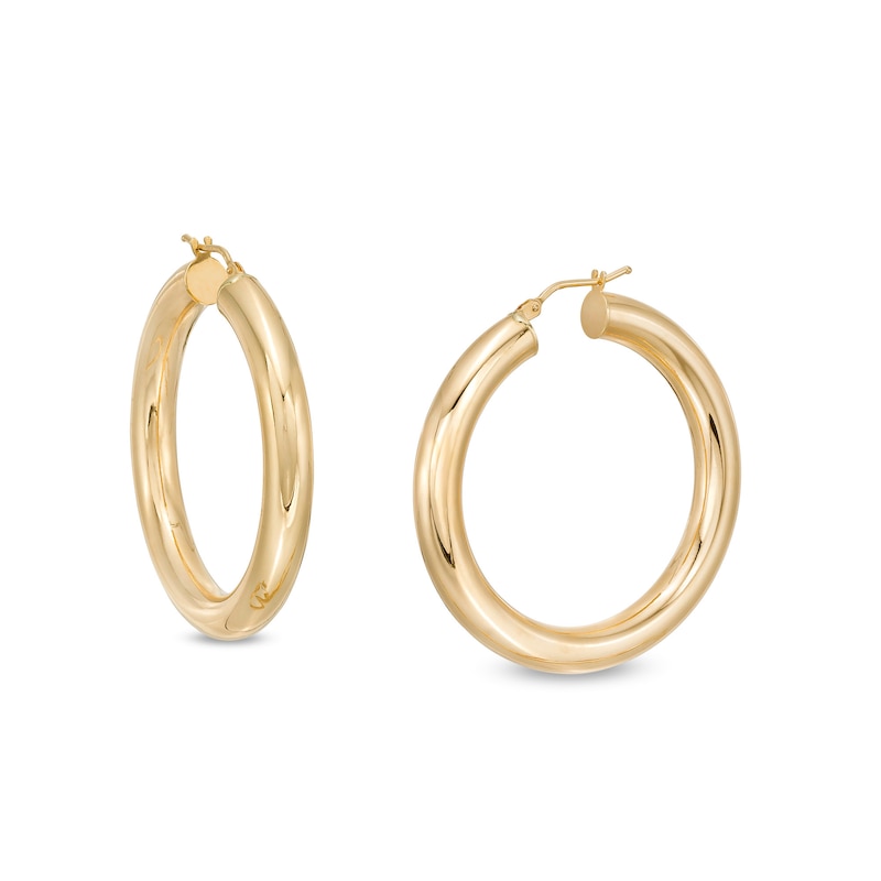 Zales 3.0 x 50.0mm Hoop Earrings in 14K Gold