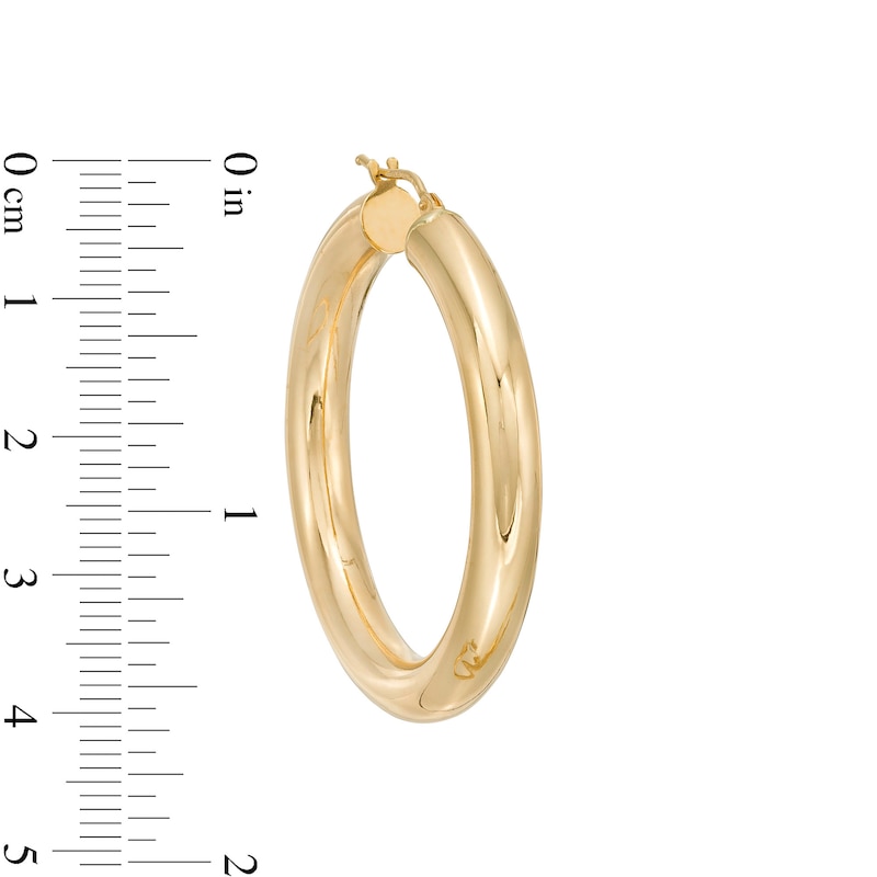 Main Image 3 of 30.0mm Tube Hoop Earrings in 14K Gold