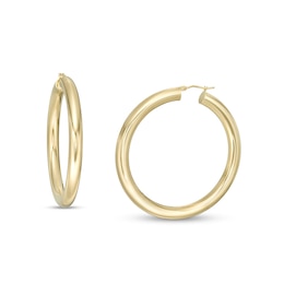 40.0mm Tube Hoop Earrings in 14K Gold