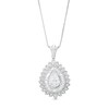 Thumbnail Image 1 of 1/2 CT. T.w. Pear-Shaped Multi-Diamond Double Frame Sunburst Pendant in 10K White Gold