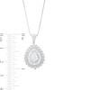 Thumbnail Image 2 of 1/2 CT. T.w. Pear-Shaped Multi-Diamond Double Frame Sunburst Pendant in 10K White Gold