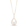 Thumbnail Image 1 of 1/2 CT. T.W. Pear-Shaped Multi-Diamond Trio Pendant in 10K Two-Tone Gold