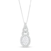 Thumbnail Image 0 of 3/4 CT. T.W. Oval-Shaped Multi-Diamond Curb Chain Bail Pendant in 10K White Gold