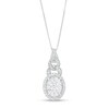 Thumbnail Image 1 of 3/4 CT. T.W. Oval-Shaped Multi-Diamond Curb Chain Bail Pendant in 10K White Gold