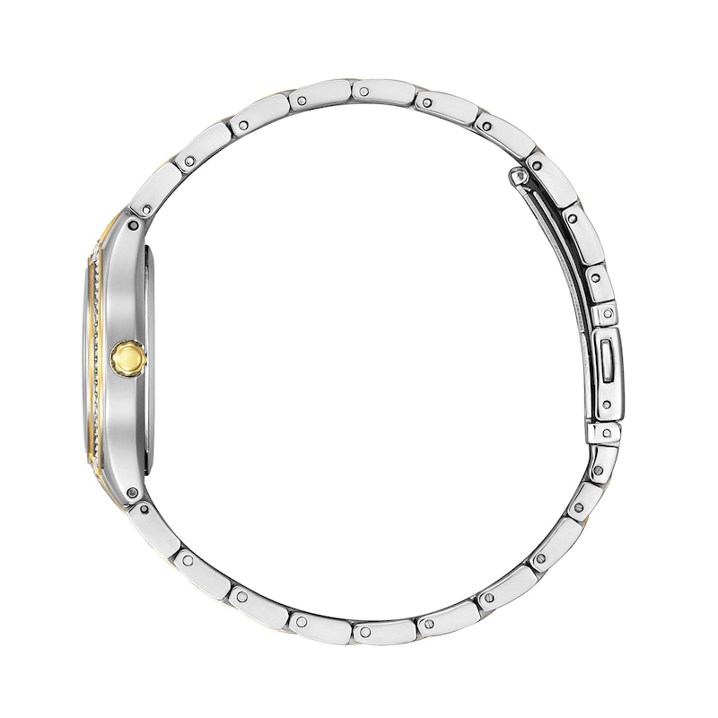Main Image 2 of Ladies' Citizen Eco-Drive® Silhouette Crystal Accent Two-Tone Watch with Blue Dial (Model: FE1234-50L)