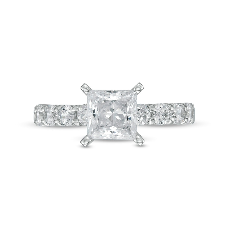 Main Image 4 of 2-1/2 CT. T.W. Princess-Cut Diamond Engagement Ring in 14K White Gold (I/I2)
