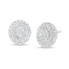Thumbnail Image 0 of 1 CT. T.W. Oval-Shaped Multi-Diamond Double Frame Stud Earrings in 10K White Gold