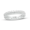 Thumbnail Image 1 of 1/2 CT. T.W. Diamond Double Row Crown Anniversary Band 14K White Gold