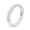 Thumbnail Image 2 of 1/2 CT. T.W. Diamond Double Row Crown Anniversary Band 14K White Gold