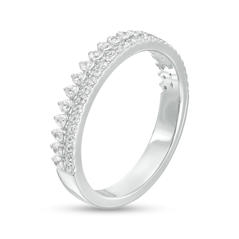 Main Image 2 of 1/2 CT. T.W. Diamond Double Row Crown Anniversary Band 14K White Gold