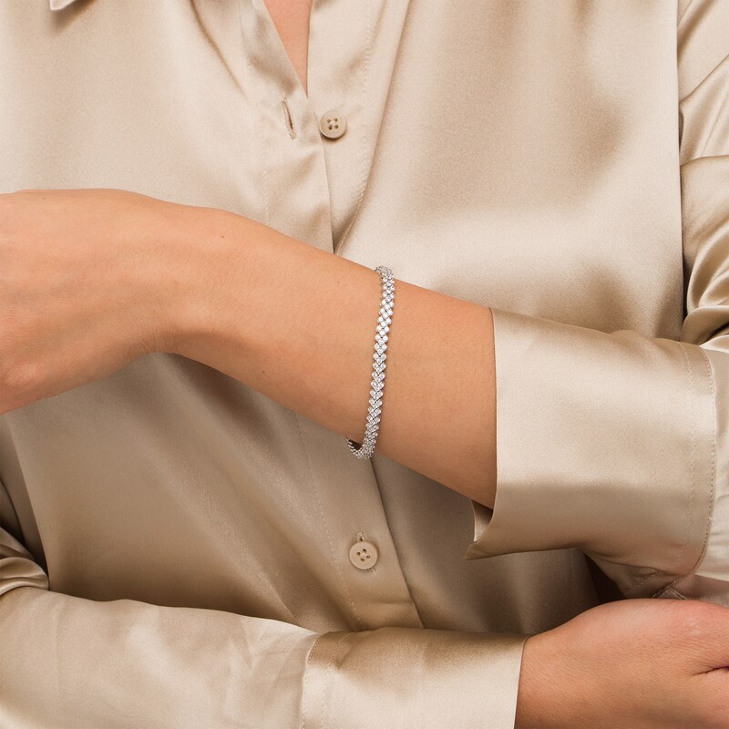 Main Image 2 of 5 CT. T.W. Diamond Cobblestone Bracelet in 10K White Gold