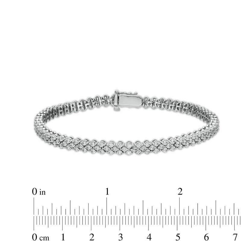 Main Image 4 of 5 CT. T.W. Diamond Cobblestone Bracelet in 10K White Gold