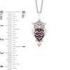 Thumbnail Image 3 of Enchanted Disney Aurora Pink Tourmaline and 1/15 CT. T.W. Diamond Owl Pendant in Sterling Silver and 10K Rose Gold