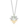 Thumbnail Image 1 of Enchanted Disney Tiana Green Quartz and 1/10 CT. T.W. Diamond Lily Pendant in Sterling Silver and 10K Gold - 19"