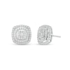Thumbnail Image 1 of 1/2 CT. T.W. Multi-Diamond Double Cushion-Shaped Frame Stud Earrings in 10K White Gold