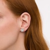 Thumbnail Image 2 of 1/2 CT. T.W. Multi-Diamond Double Cushion-Shaped Frame Stud Earrings in 10K White Gold