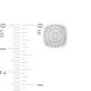 Thumbnail Image 3 of 1/2 CT. T.W. Multi-Diamond Double Cushion-Shaped Frame Stud Earrings in 10K White Gold